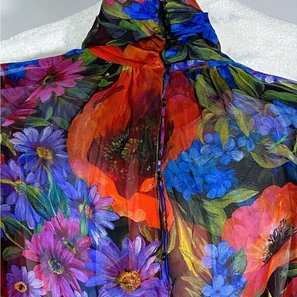 Dolce&Gabbana Floral Silk Chiffon Mini Dress size 38/ us size 2 - Picture 12 of 13